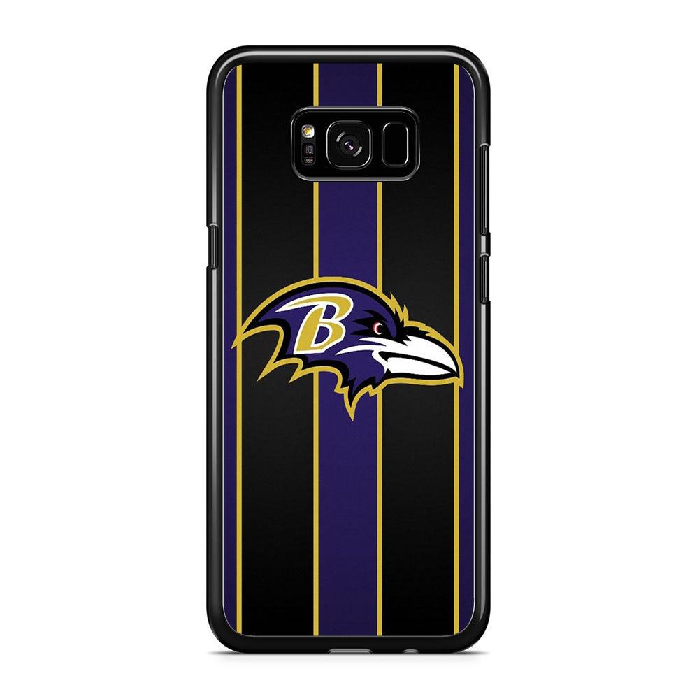 NFL Baltimore Ravens 001 Samsung Galaxy S8 Case-Rubber / Black (2D Case)-Xtracase
