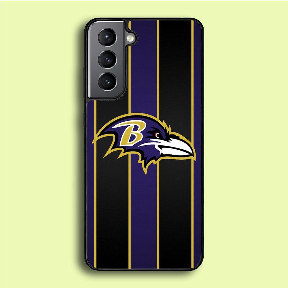 NFL Baltimore Ravens 001 Samsung Galaxy S21 Plus Case-Rubber / White (2D Case)-Xtracase