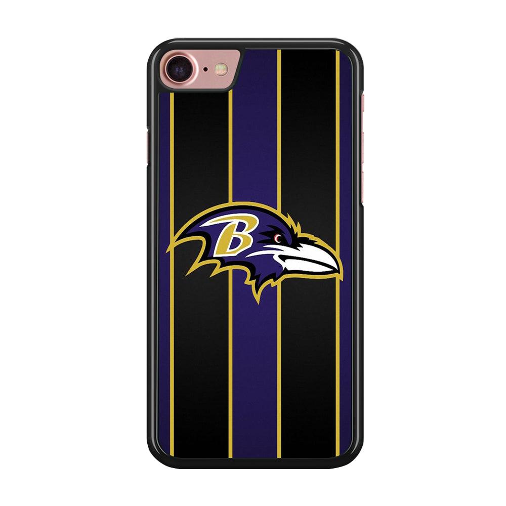 NFL Baltimore Ravens 001 iPhone SE 2020 Case-Rubber / Black (2D Case)-Xtracase
