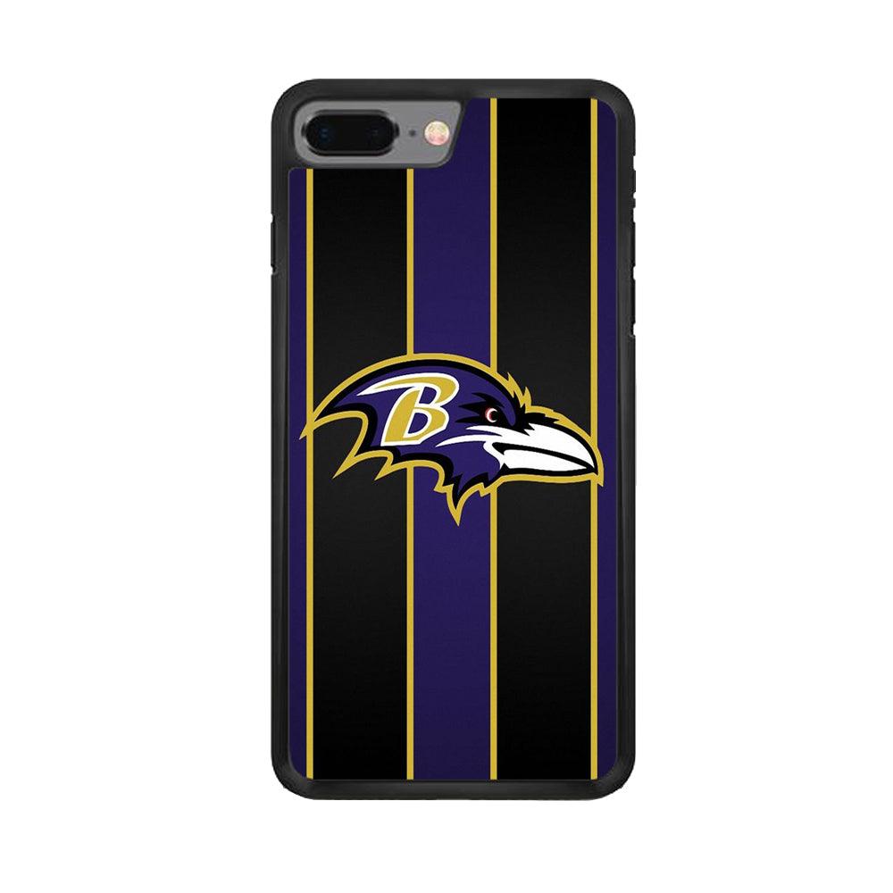 NFL Baltimore Ravens 001 iPhone 7 Plus Case-Rubber / Black (2D Case)-Xtracase