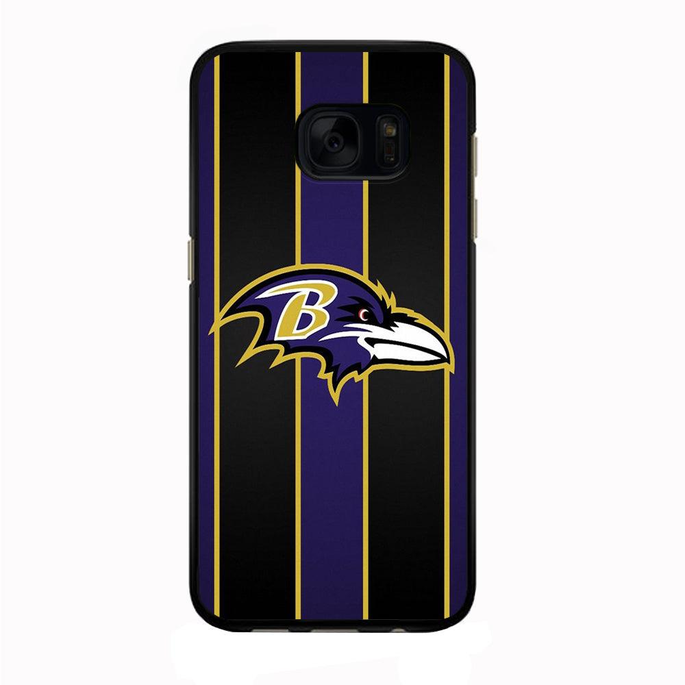 NFL Baltimore Ravens 001 Samsung Galaxy S7 Edge Case-Rubber / Black (2D Case)-Xtracase