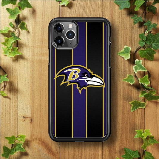 NFL Baltimore Ravens 001 iPhone 11 Pro Case-Rubber / Black (2D Case)-Xtracase