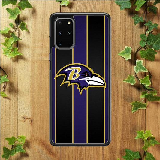 NFL Baltimore Ravens 001 Samsung Galaxy S20 Plus Case-Rubber / White (2D Case)-Xtracase