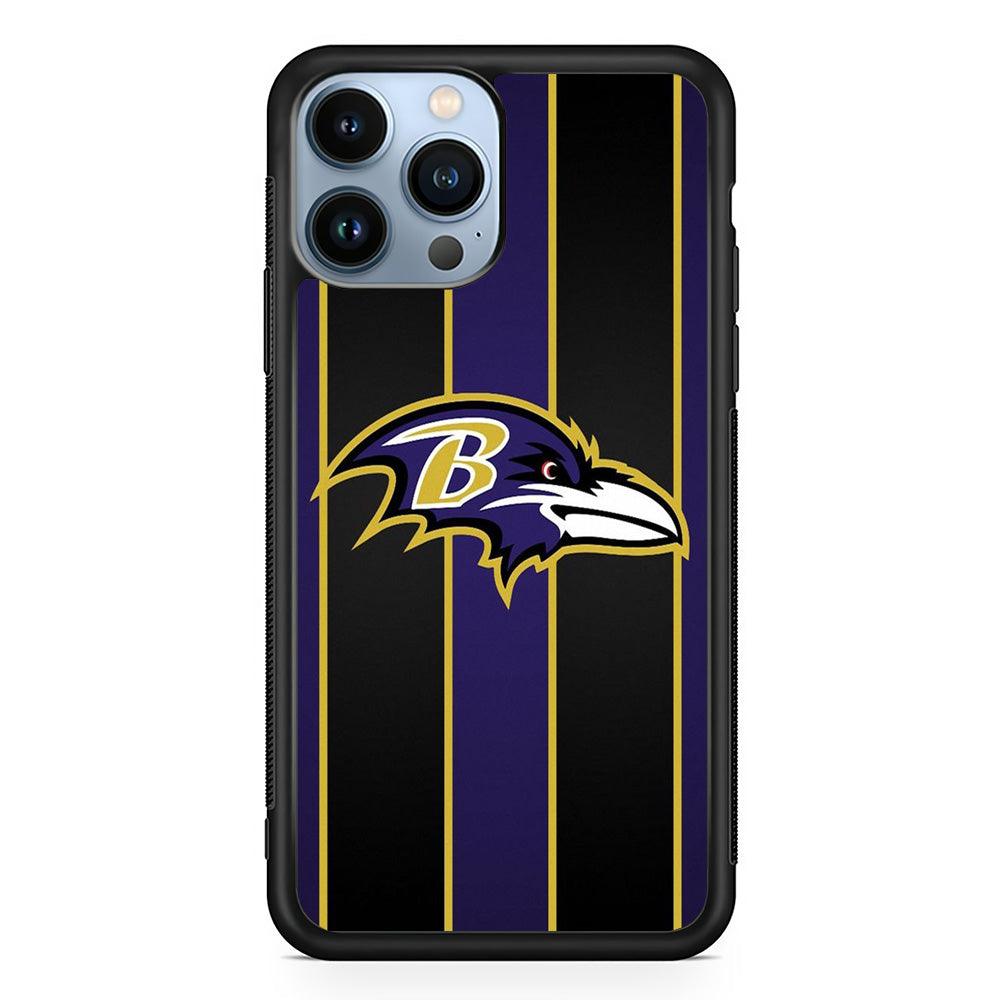 NFL Baltimore Ravens 001 iPhone 13 Pro Case-Rubber / Black (2D Case)-Xtracase