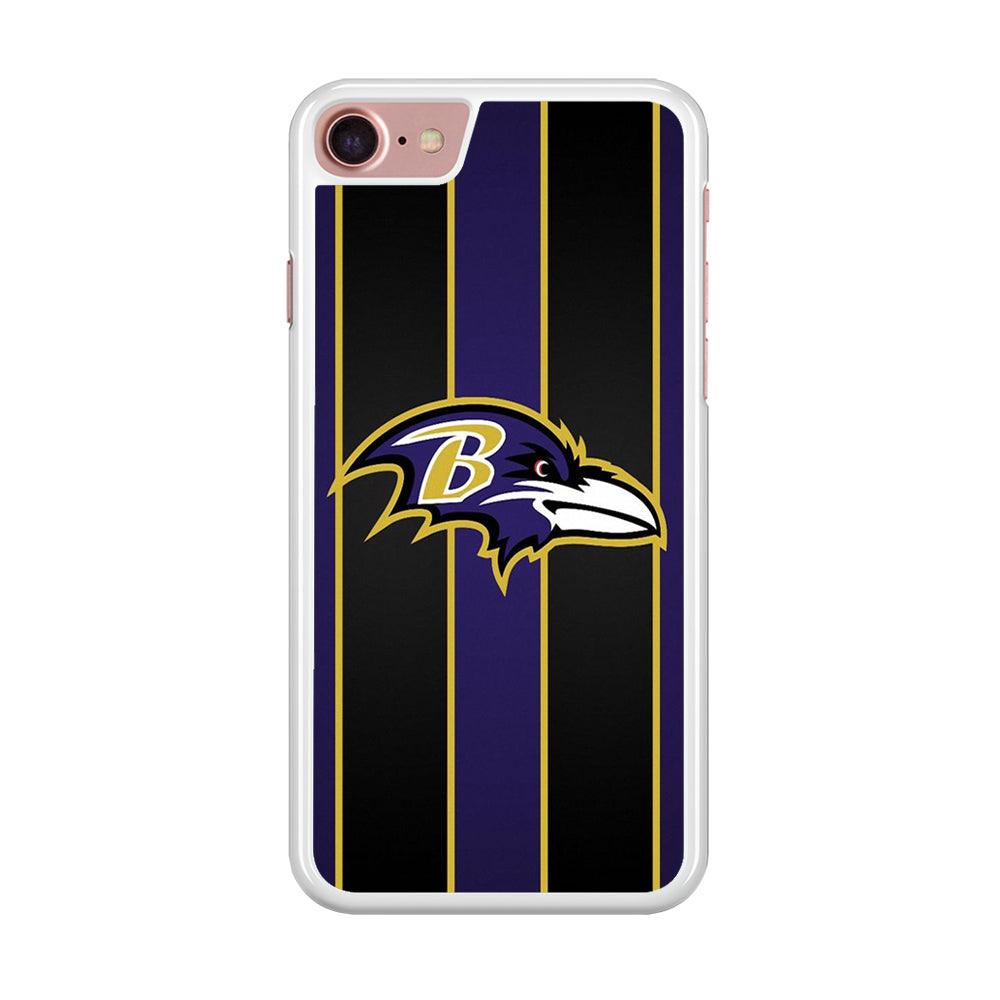 NFL Baltimore Ravens 001 iPhone 8 Case-Rubber / White (2D Case)-Xtracase