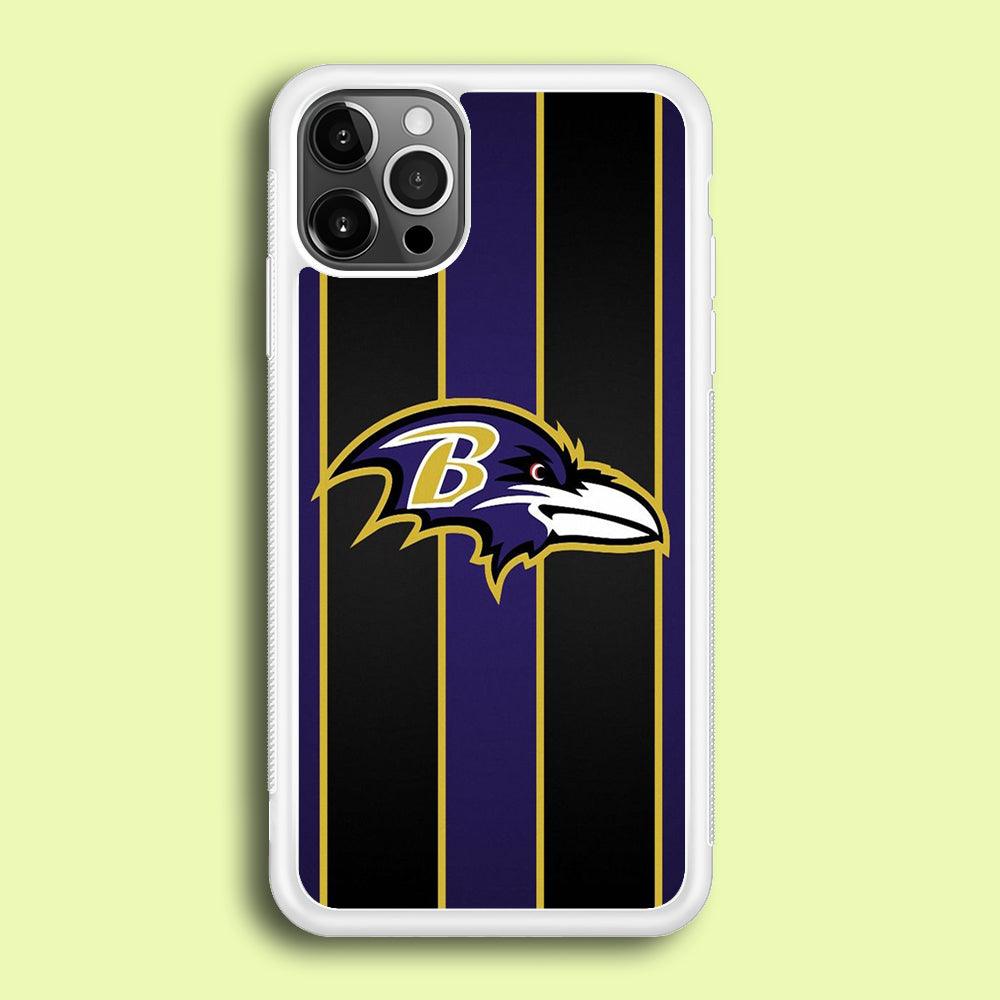 NFL Baltimore Ravens 001 iPhone 12 Pro Case-Rubber / White (2D Case)-Xtracase