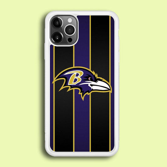 NFL Baltimore Ravens 001 iPhone 12 Pro Case-Rubber / White (2D Case)-Xtracase
