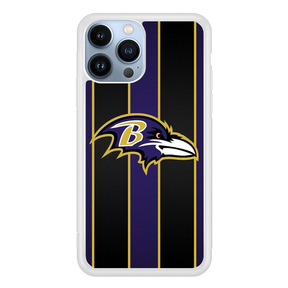 NFL Baltimore Ravens 001 iPhone 13 Pro Case-Rubber / White (2D Case)-Xtracase