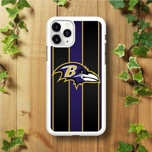 NFL Baltimore Ravens 001 iPhone 11 Pro Max Case-Rubber / White (2D Case)-Xtracase