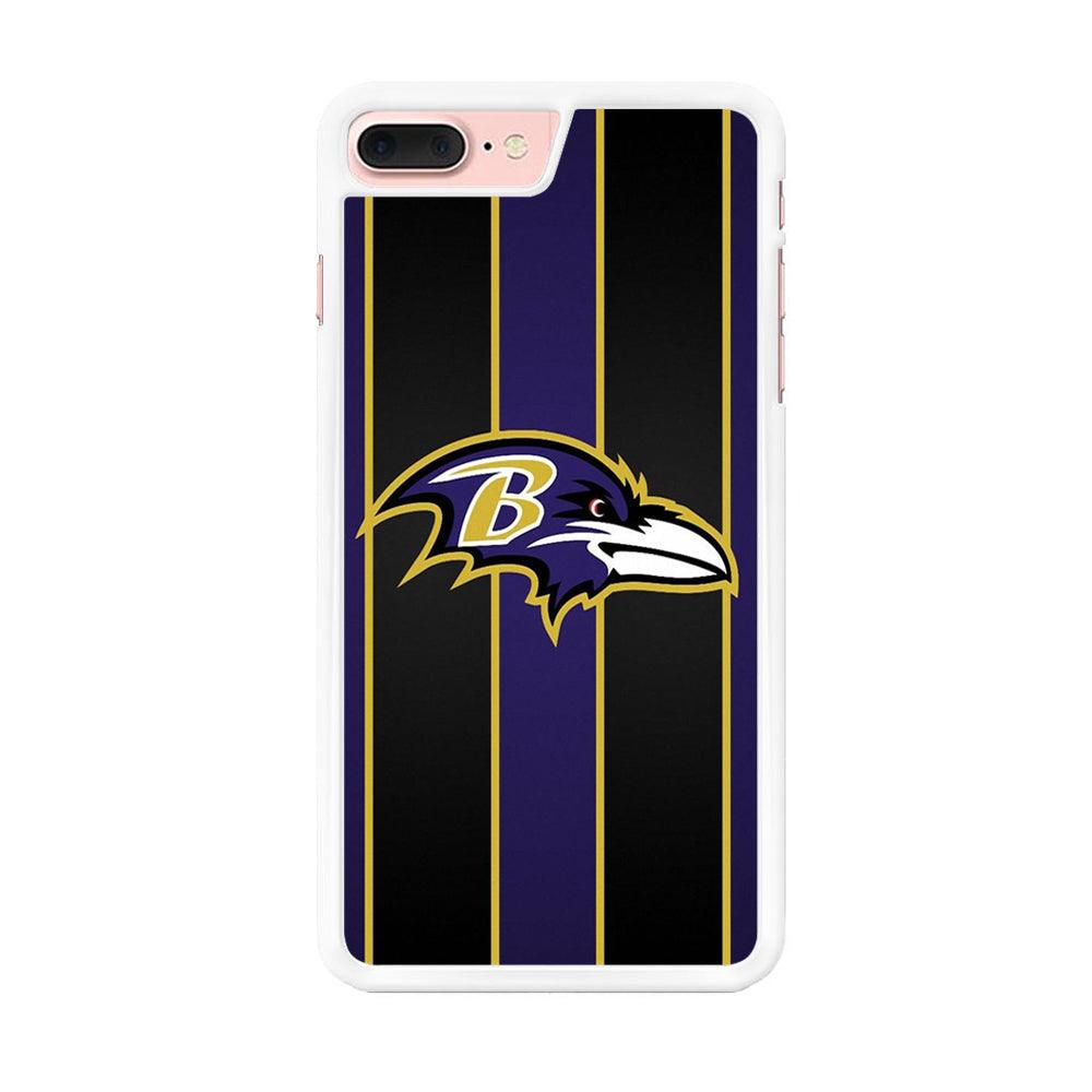 NFL Baltimore Ravens 001 iPhone 7 Plus Case-Rubber / White (2D Case)-Xtracase