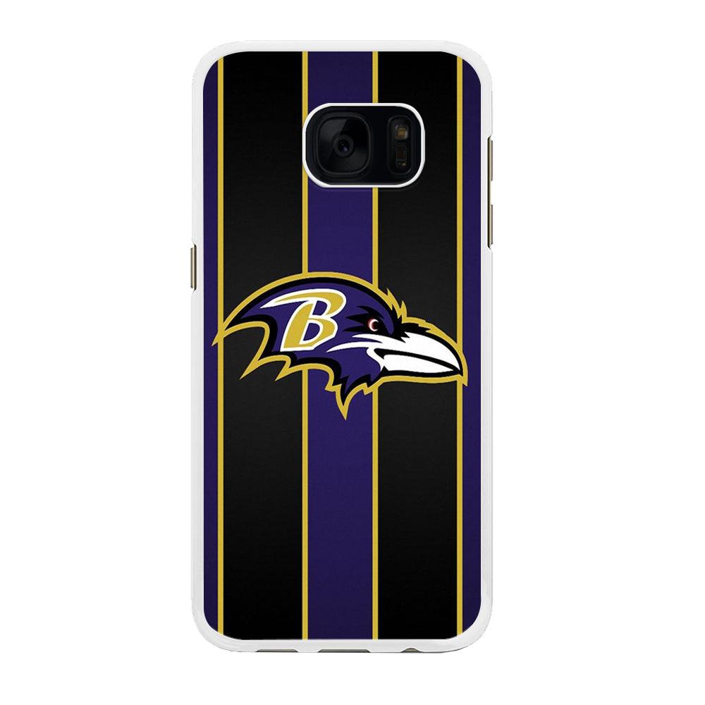 NFL Baltimore Ravens 001 Samsung Galaxy S7 Edge Case-Rubber / White (2D Case)-Xtracase