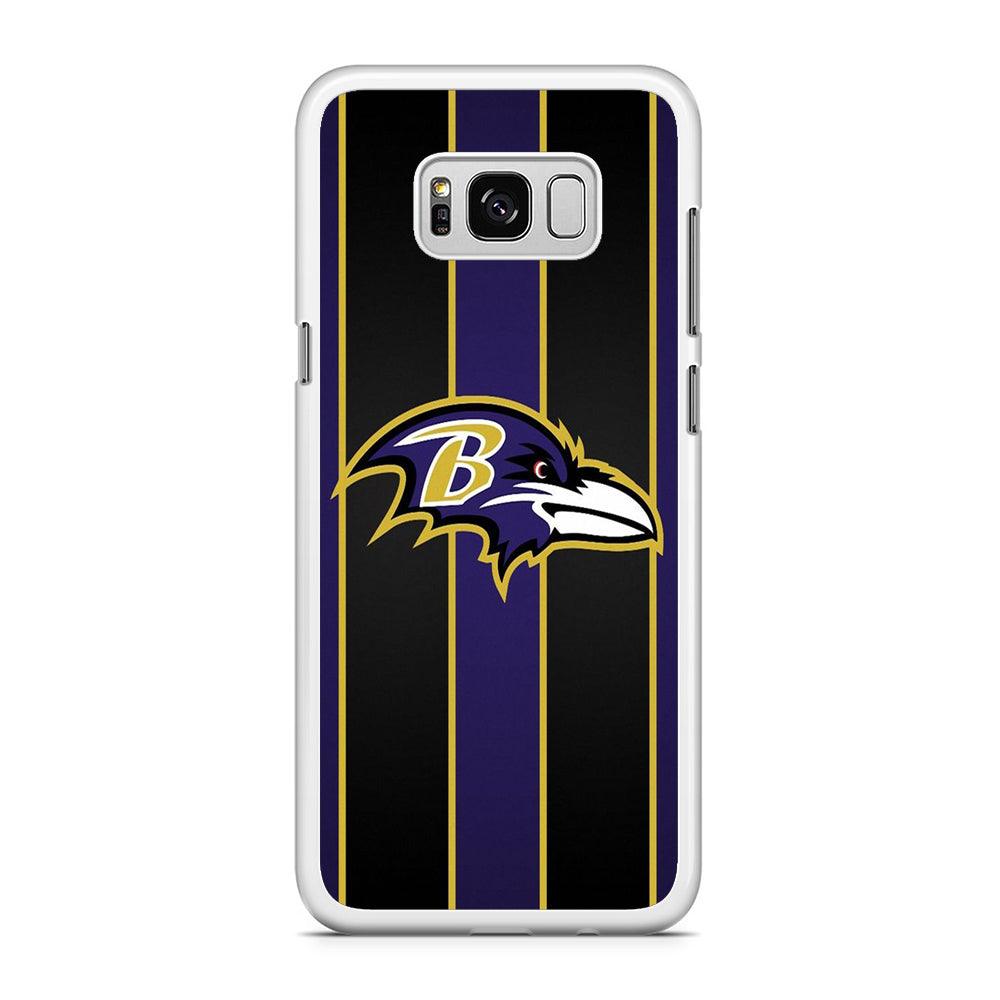 NFL Baltimore Ravens 001 Samsung Galaxy S8 Case-Rubber / White (2D Case)-Xtracase