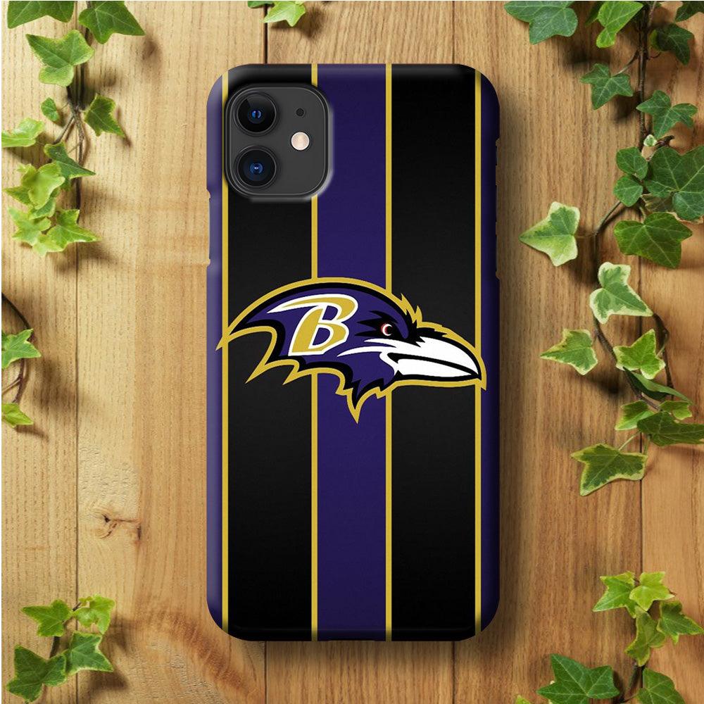 NFL Baltimore Ravens 001 iPhone 11 Case-Plastic / Full Wrap (3D Case)-Xtracase