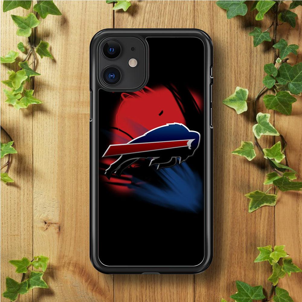 NFL Buffalo Bills 001 iPhone 11 Case-Rubber / Black (2D Case)-Xtracase