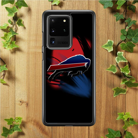 NFL Buffalo Bills 001 Samsung Galaxy S20 Ultra Case-Rubber / White (2D Case)-Xtracase