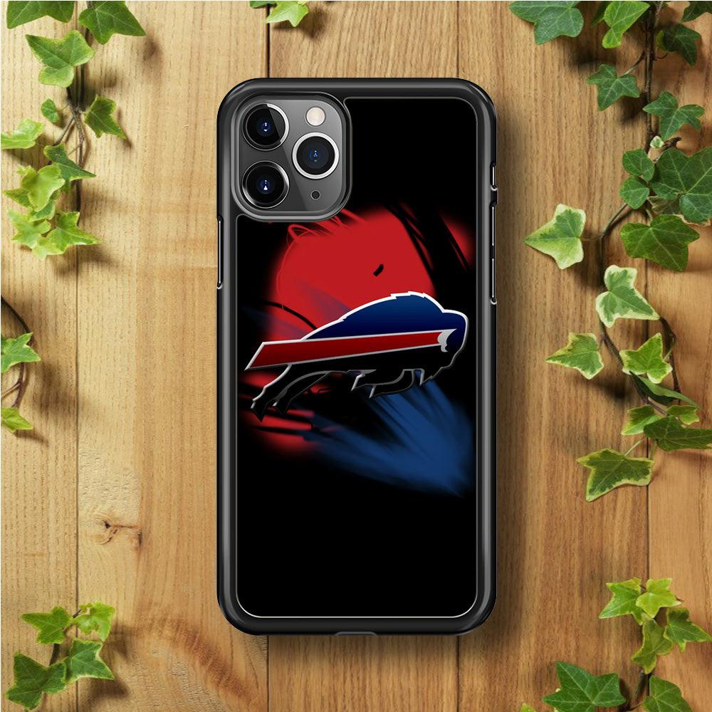 NFL Buffalo Bills 001 iPhone 11 Pro Max Case-Rubber / Black (2D Case)-Xtracase