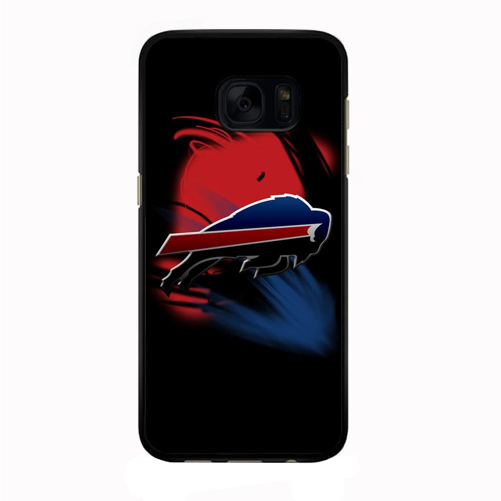 NFL Buffalo Bills 001 Samsung Galaxy S7 Edge Case-Rubber / Black (2D Case)-Xtracase
