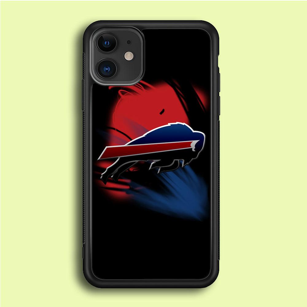 NFL Buffalo Bills 001 iPhone 12 Case-Rubber / Black (2D Case)-Xtracase