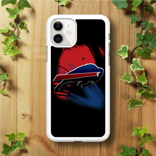 NFL Buffalo Bills 001 iPhone 11 Case-Rubber / White (2D Case)-Xtracase