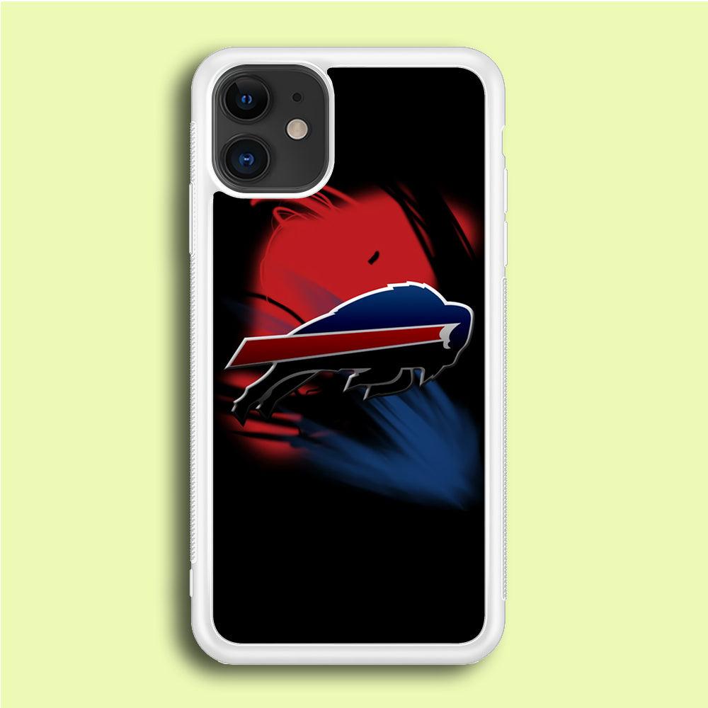 NFL Buffalo Bills 001 iPhone 12 Case-Rubber / White (2D Case)-Xtracase
