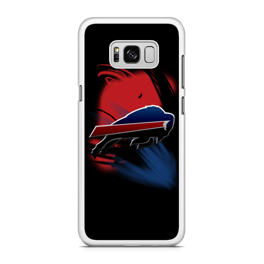 NFL Buffalo Bills 001 Samsung Galaxy S8 Plus Case-Rubber / White (2D Case)-Xtracase