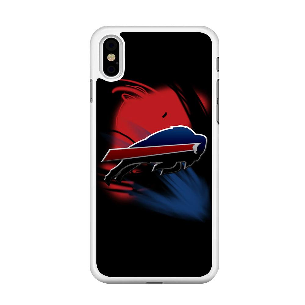 NFL Buffalo Bills 001 iPhone X Case-Rubber / White (2D Case)-Xtracase