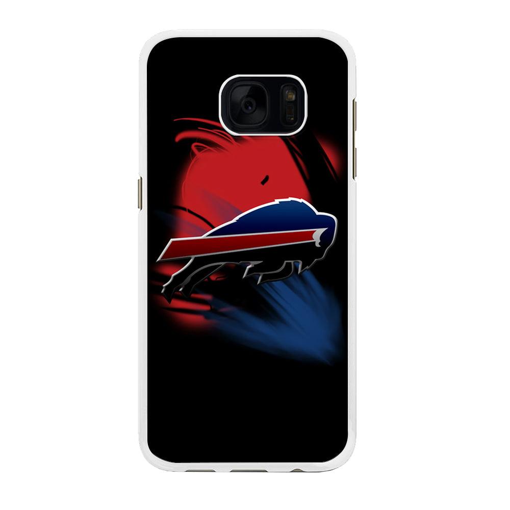 NFL Buffalo Bills 001 Samsung Galaxy S7 Edge Case-Rubber / White (2D Case)-Xtracase