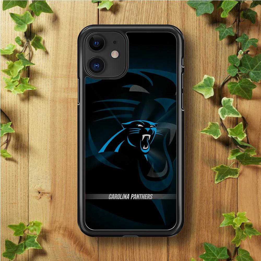 NFL Carolina Panthers 001 iPhone 11 Case-Rubber / Black (2D Case)-Xtracase