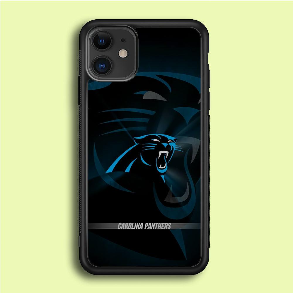 NFL Carolina Panthers 001 iPhone 12 Case-Rubber / Black (2D Case)-Xtracase