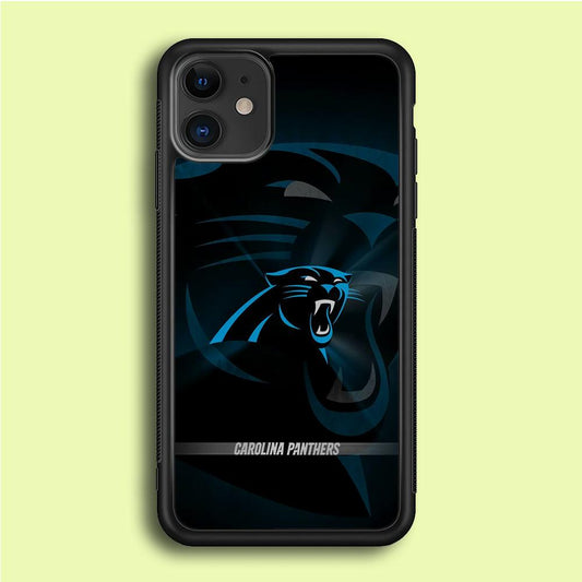 NFL Carolina Panthers 001 iPhone 12 Case-Rubber / Black (2D Case)-Xtracase