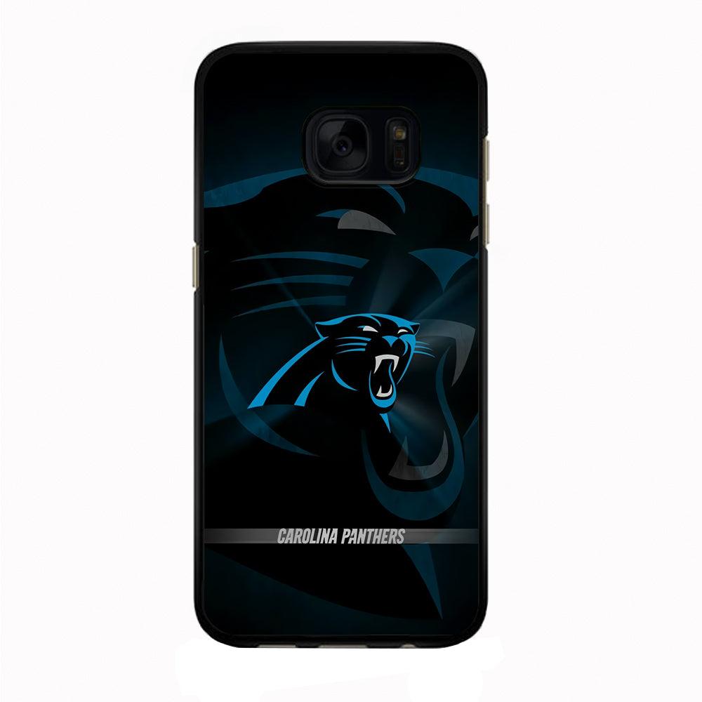 NFL Carolina Panthers 001 Samsung Galaxy S7 Edge Case-Rubber / Black (2D Case)-Xtracase
