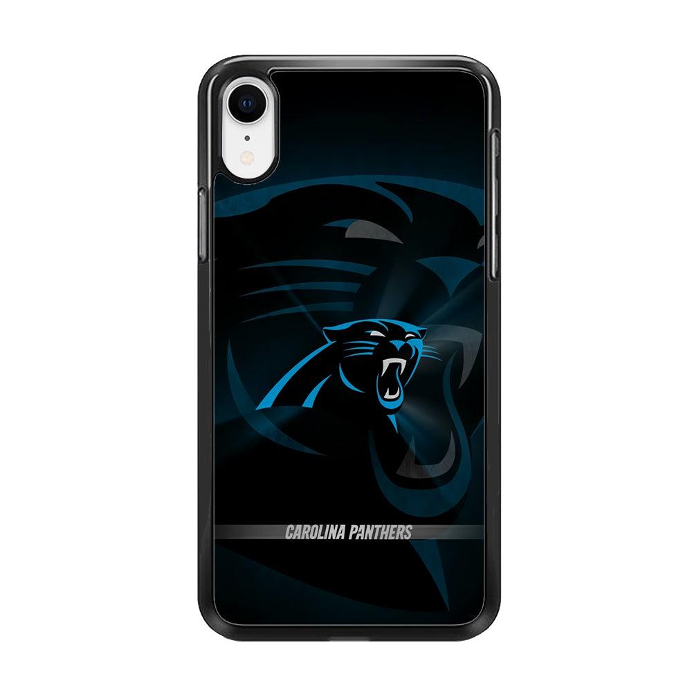 NFL Carolina Panthers 001 iPhone XR Case-Rubber / Black (2D Case)-Xtracase