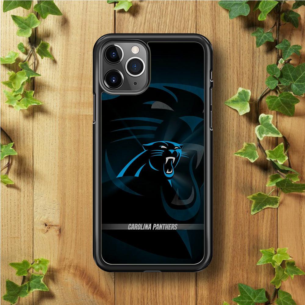 NFL Carolina Panthers 001 iPhone 11 Pro Max Case-Rubber / Black (2D Case)-Xtracase