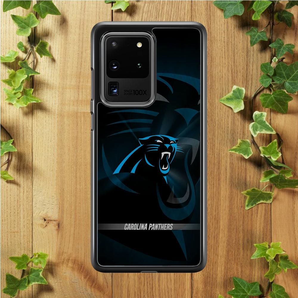 NFL Carolina Panthers 001 Samsung Galaxy S20 Ultra Case-Rubber / White (2D Case)-Xtracase