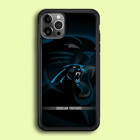 NFL Carolina Panthers 001 iPhone 12 Pro Max Case-Rubber / Black (2D Case)-Xtracase