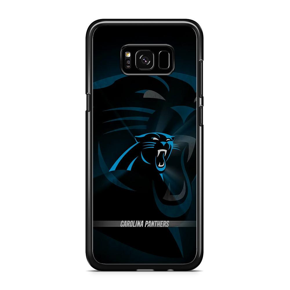 NFL Carolina Panthers 001 Samsung Galaxy S8 Case-Rubber / Black (2D Case)-Xtracase