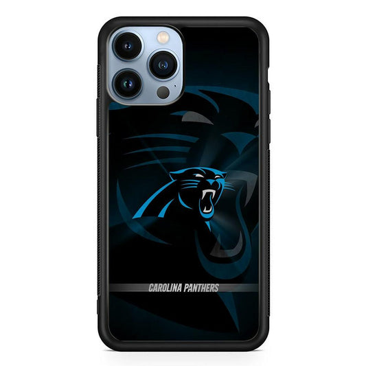 NFL Carolina Panthers 001 iPhone 13 Pro Max Case-Rubber / Black (2D Case)-Xtracase