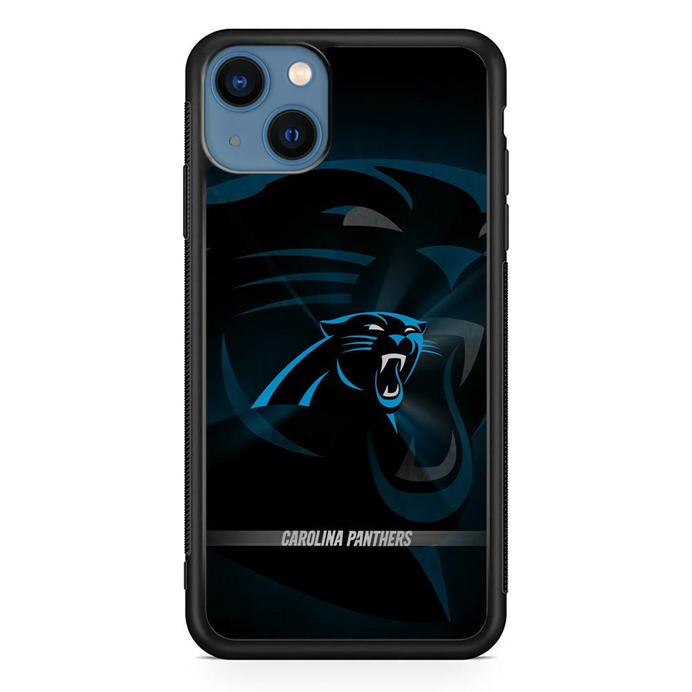 NFL Carolina Panthers 001 iPhone 13 Case-Rubber / Black (2D Case)-Xtracase