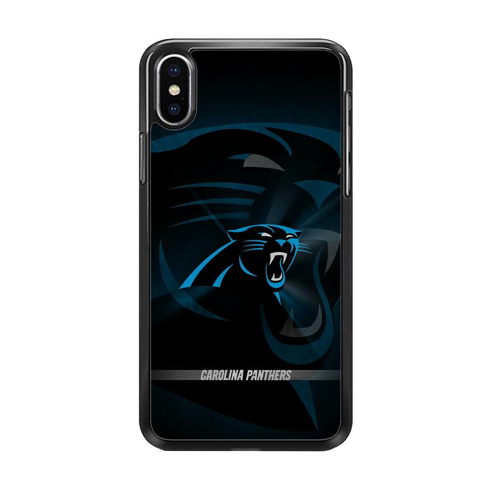 NFL Carolina Panthers 001 iPhone Xs Max Case-Rubber / Black (2D Case)-Xtracase