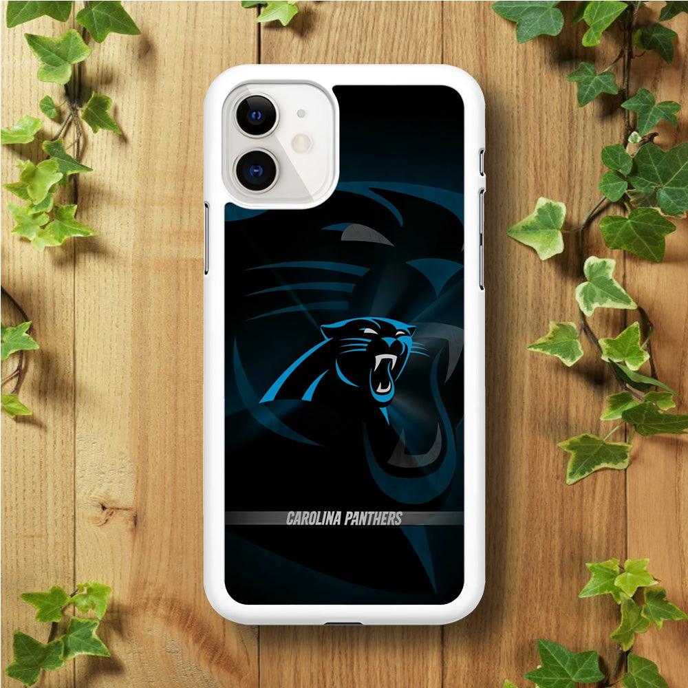 NFL Carolina Panthers 001 iPhone 11 Case-Rubber / White (2D Case)-Xtracase