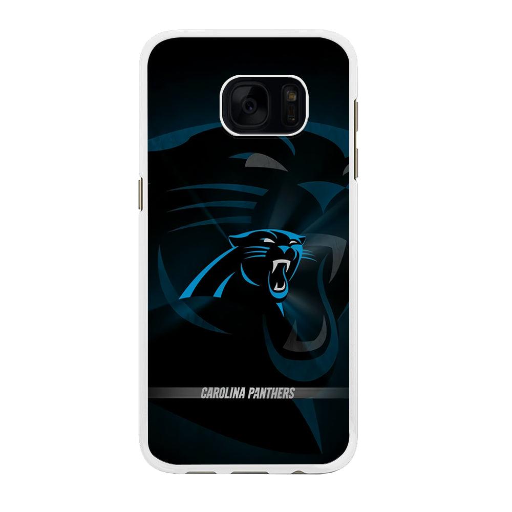 NFL Carolina Panthers 001 Samsung Galaxy S7 Edge Case-Rubber / White (2D Case)-Xtracase