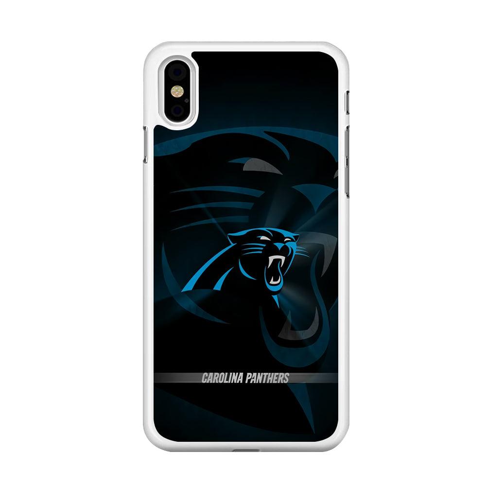 NFL Carolina Panthers 001 iPhone Xs Max Case-Rubber / White (2D Case)-Xtracase