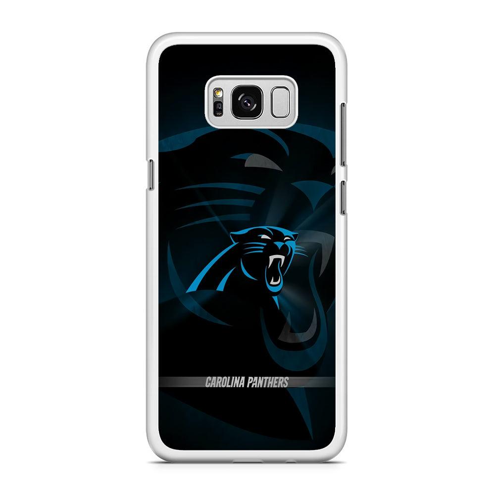 NFL Carolina Panthers 001 Samsung Galaxy S8 Case-Rubber / White (2D Case)-Xtracase