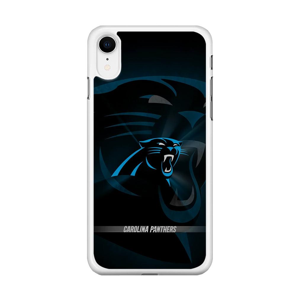 NFL Carolina Panthers 001 iPhone XR Case-Rubber / White (2D Case)-Xtracase