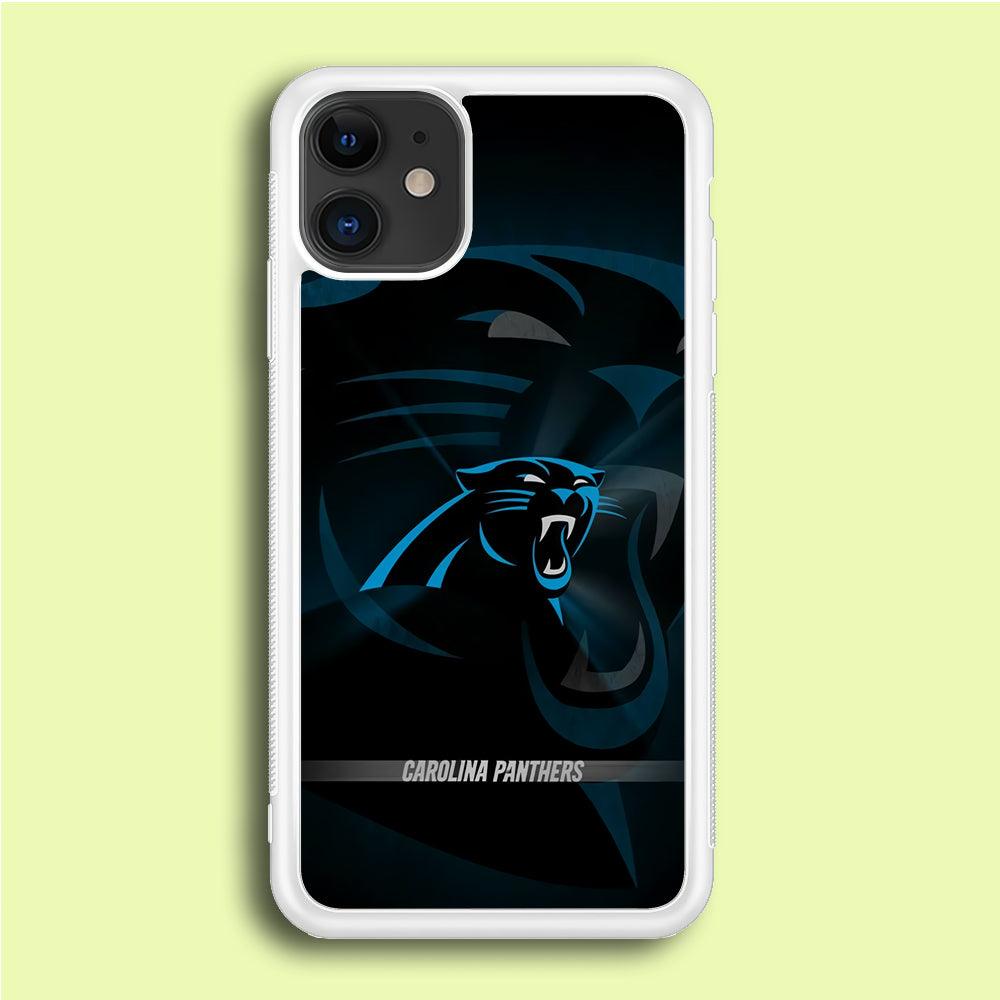 NFL Carolina Panthers 001 iPhone 12 Case-Rubber / White (2D Case)-Xtracase