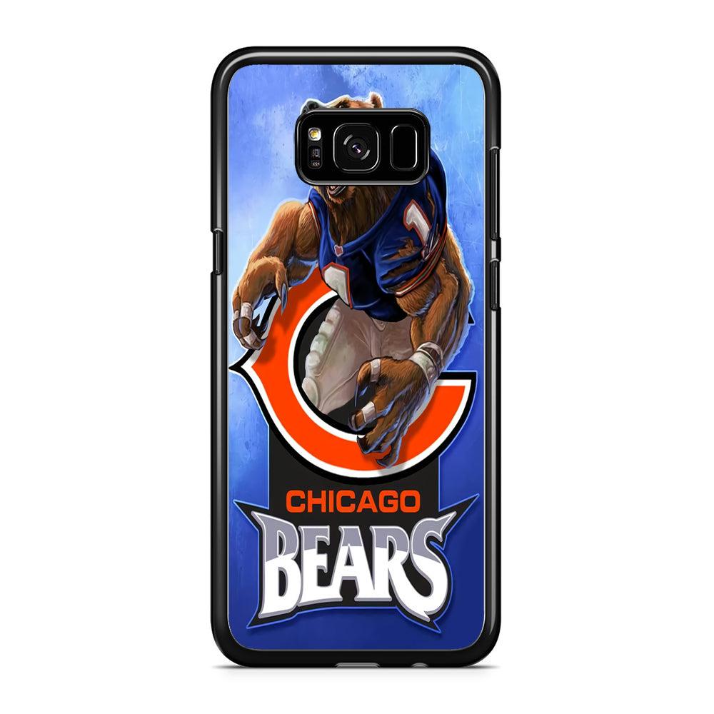 NFL Chicago Bears 001 Samsung Galaxy S8 Plus Case-Rubber / Black (2D Case)-Xtracase