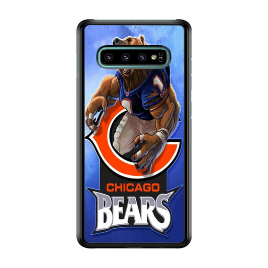 NFL Chicago Bears 001 Samsung Galaxy S10 Case-Plastic / Full Wrap (3D Case)-Xtracase