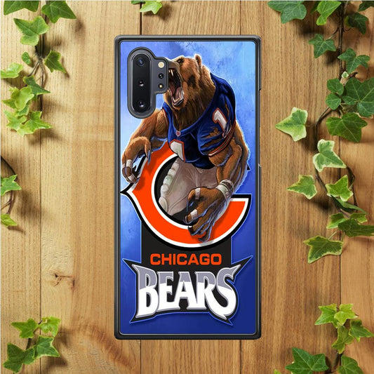 NFL Chicago Bears 001 Samsung Galaxy Note 10 Plus Case-Rubber / Black (2D Case)-Xtracase