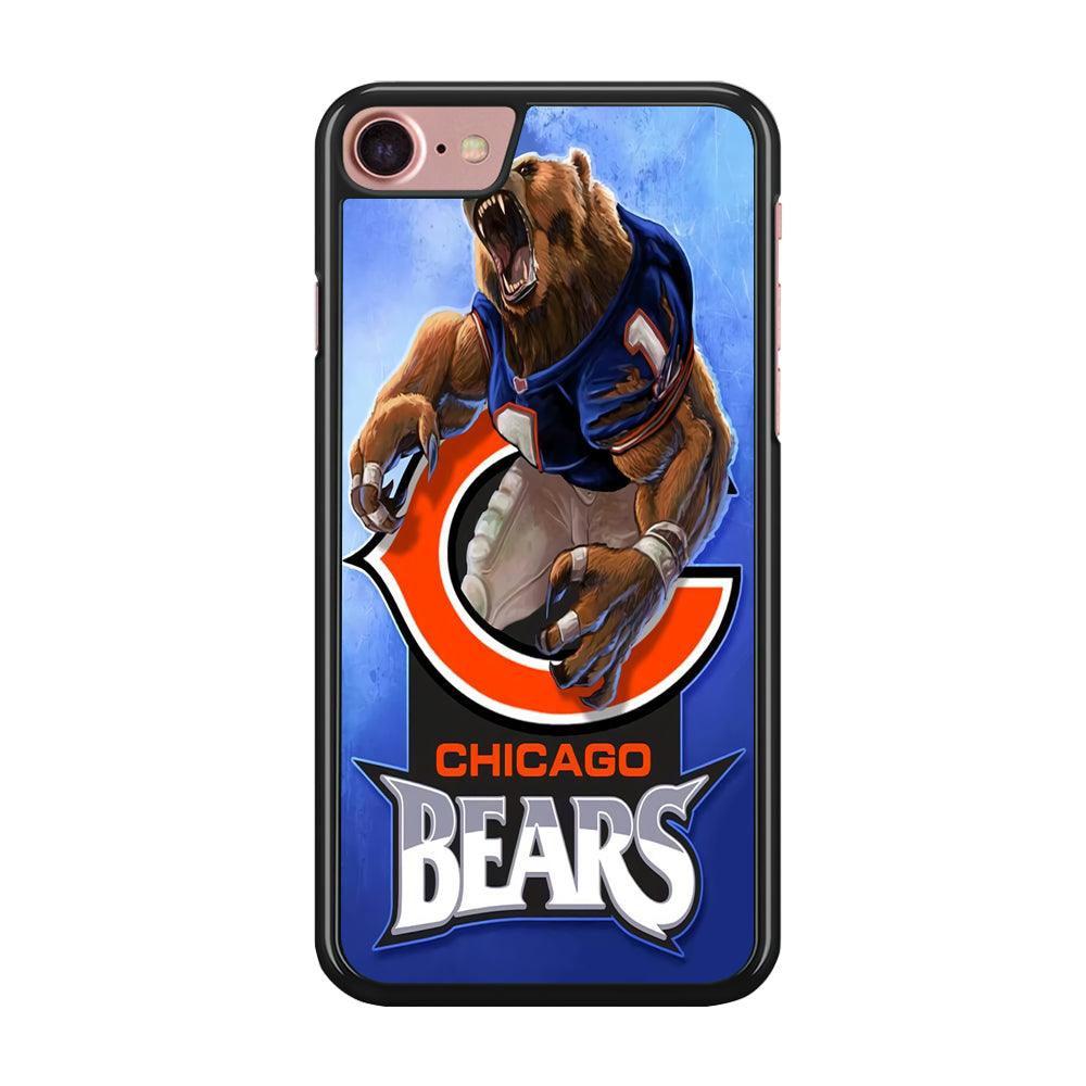 NFL Chicago Bears 001 iPhone SE 2020 Case-Rubber / Black (2D Case)-Xtracase