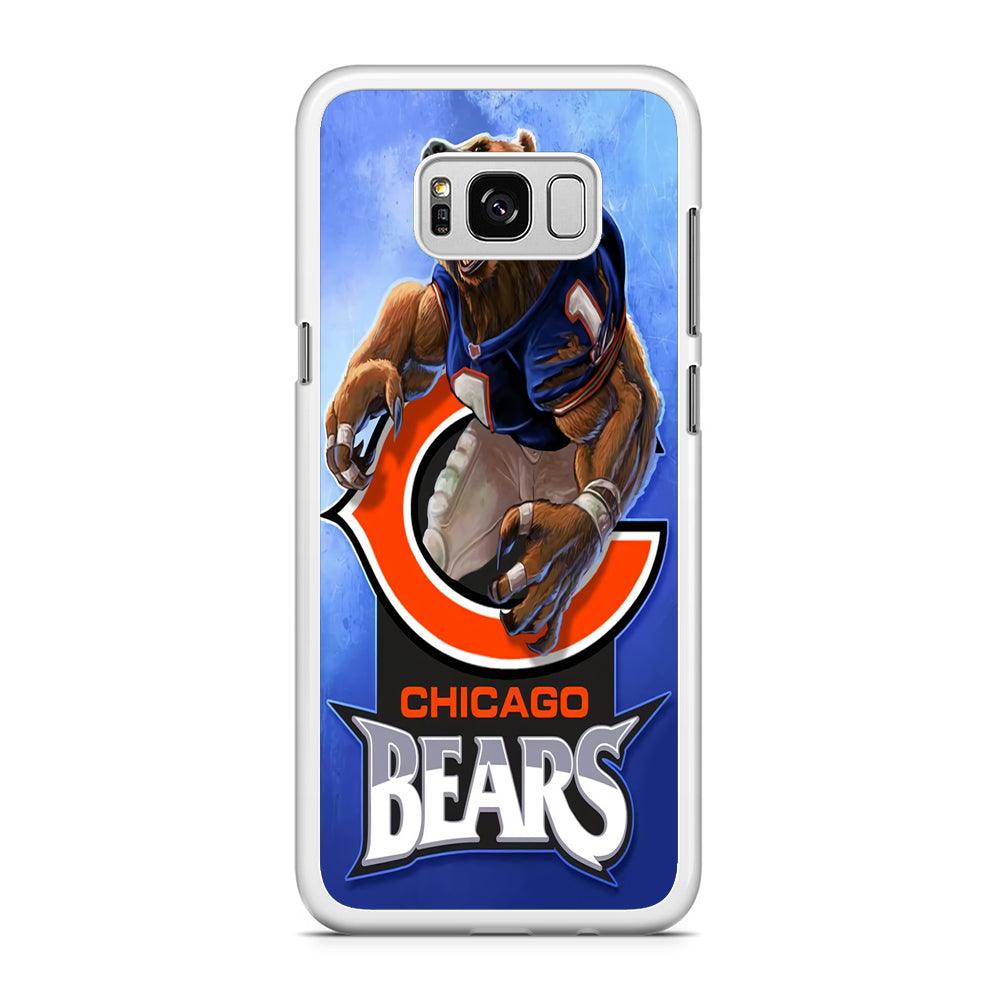 NFL Chicago Bears 001 Samsung Galaxy S8 Plus Case-Rubber / White (2D Case)-Xtracase